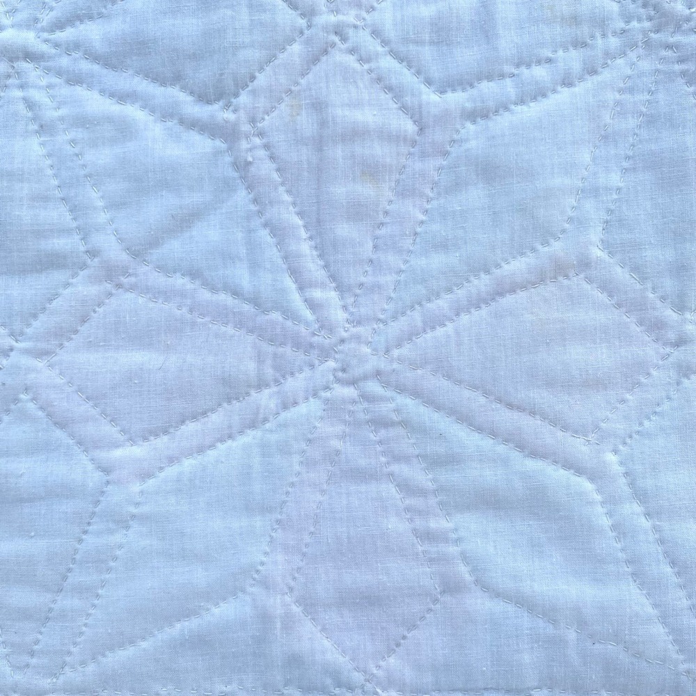 Vintage Handmade Patchwork Quilt Star Geometric Orange Brown Calico 70s Retro - Picture 14 of 15